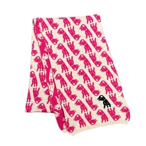 Boden Pink and Cream Dog Patterned Novelty Scarf
